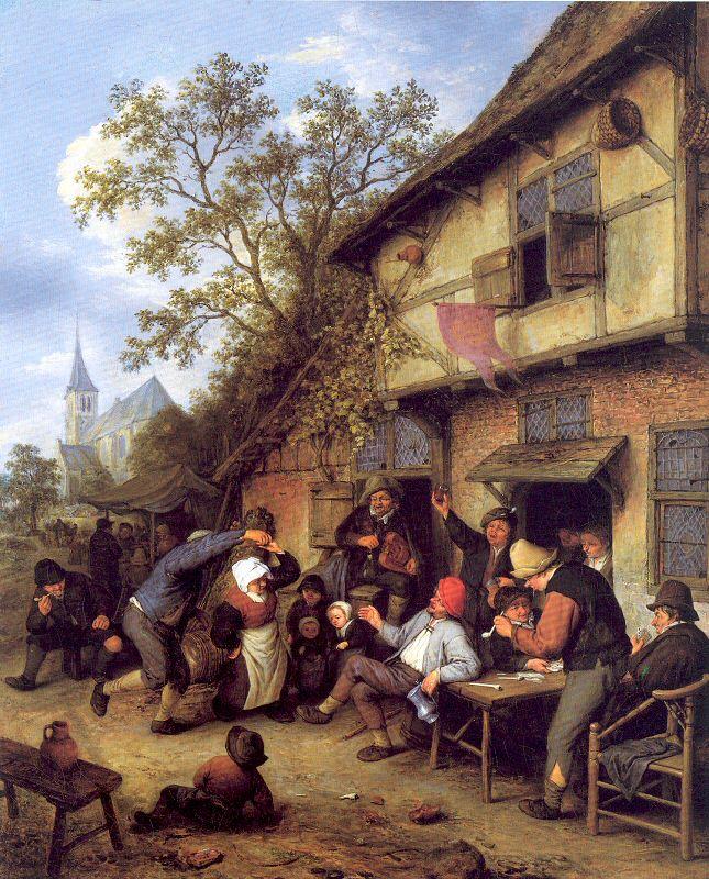 Ostade, Adriaen van Merrymaking Outside an Inn China oil painting art